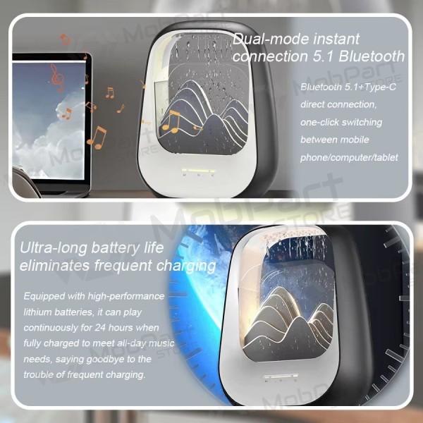 Ontspannende bluetooth luidspreker met rgb-verlichting Relaxing Rain gouden