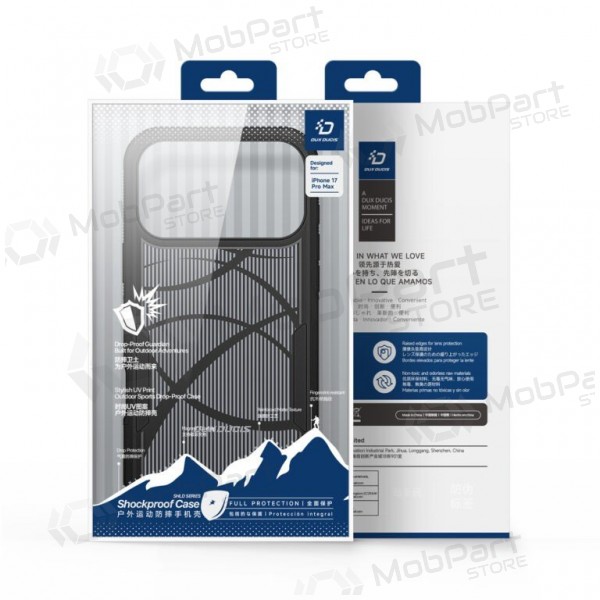 Apple iPhone 17 Pro, 18 Pro hoesje - Dux Ducis Shld zwart (Contour Pattern)