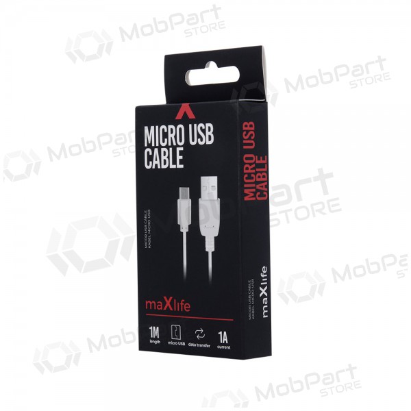 USB kabel Maxlife microUSB (wit) 1.0m