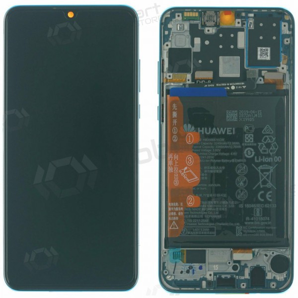 Huawei P30 Lite 48MP scherm (blauw) (Peacock Blue) (met een frame en batterij) (service pack) (origineel)