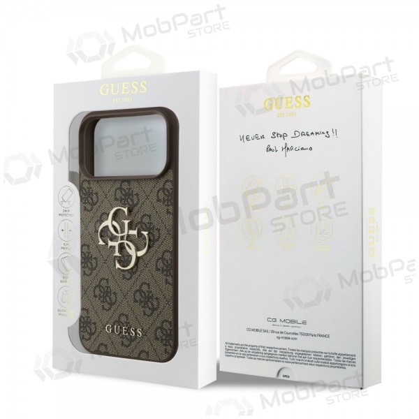 Apple iPhone 17 Pro Max hoesje - Guess PU 4G Metal Logo (bruin)