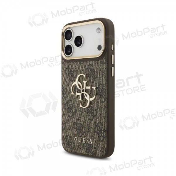 Apple iPhone 18 Pro Max hoesje - Guess PU Leather 4G Metal Logo Gold Frame (bruin)