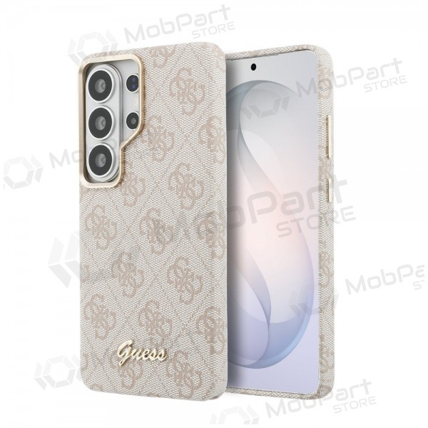 Samsung Galaxy S26 Ultra hoesje - Guess PU 4G Script Metal Logo Magnetic (roze)