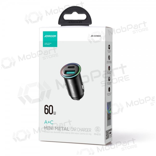 Lader automobilinis Joyroom JR-CCN04 USB-C/USB-A 60W zwart