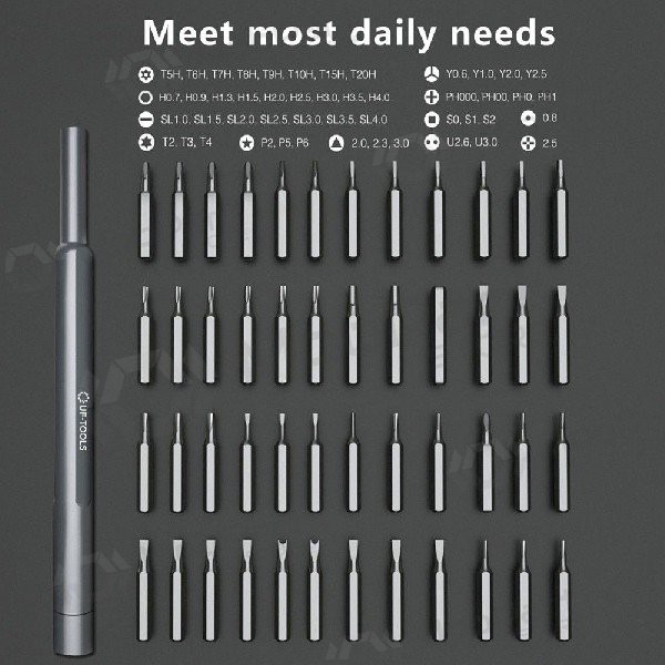 Atsuktuvų rinkinys UF-TOOLS su 48stuks antgalių rinkiniu