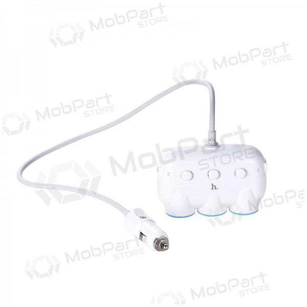 Autolader - šakotuvas Hoco C1 2xUSB 3xconnector (3.1A)