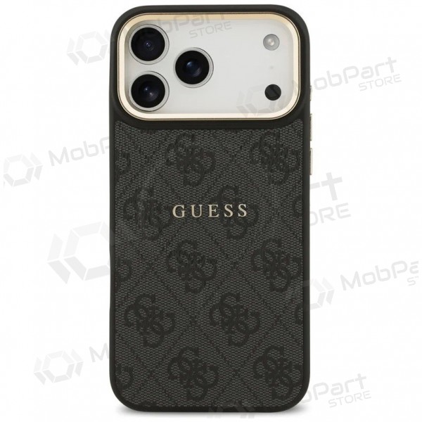 Apple iPhone 17 Pro hoesje - Guess PU Leather 4G Gold Frame MagSafe (zwart)