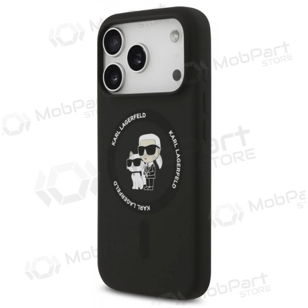 Apple iPhone 17 Pro hoesje - Karl Lagerfeld Liquid Silicone Karl and Choupette MagSafe (zwart)