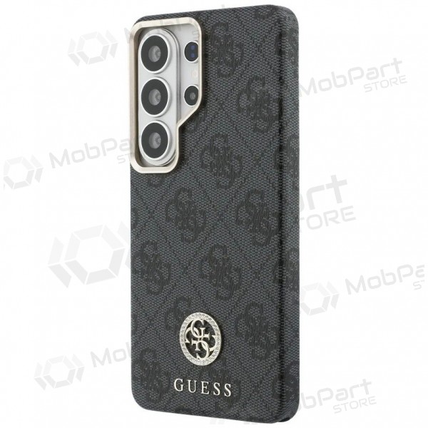 Samsung Galaxy S26 Ultra hoesje - Guess PU Leather 4G Strass Logo Gold Frame Magnetic (zwart)