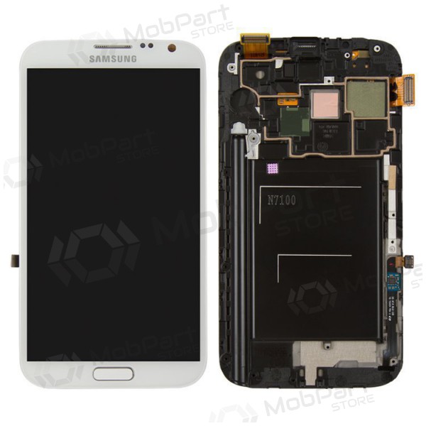 Samsung N7100 Galaxy Note 2 scherm (wit) (met een frame) (service pack) (origineel)