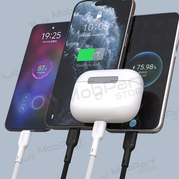 Lightning kabel Dudao L9X USB-C naar Lightning 2 m 30 W wit
