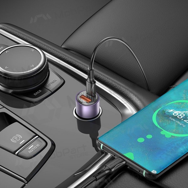 Autolader Borofone BZ20A 83 W PD QC 3.0 USB-C + USB-A zwart