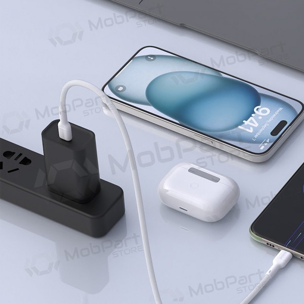Lightning kabel Dudao L9X USB-C naar Lightning 2 m 30 W wit