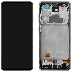 Samsung Galaxy A72 scherm (zwart) (met een frame) (origineel)