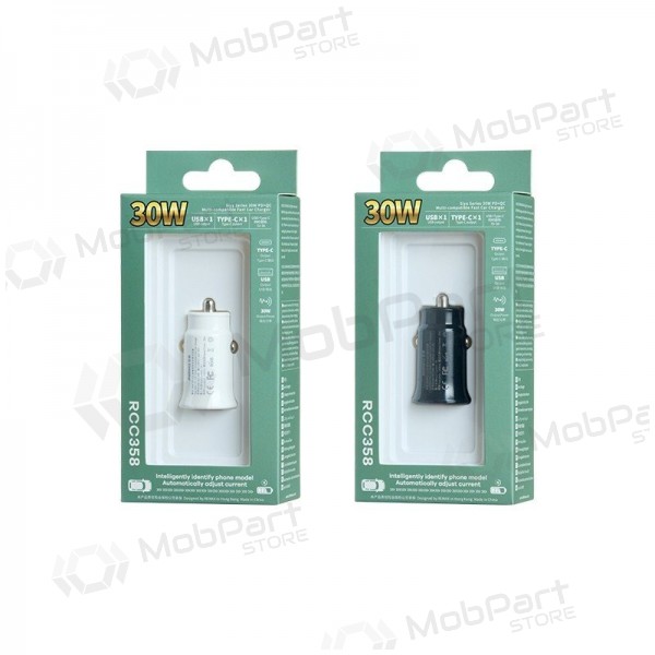 Autolader Remax RCC358 30W USB-C/USB-A zwart