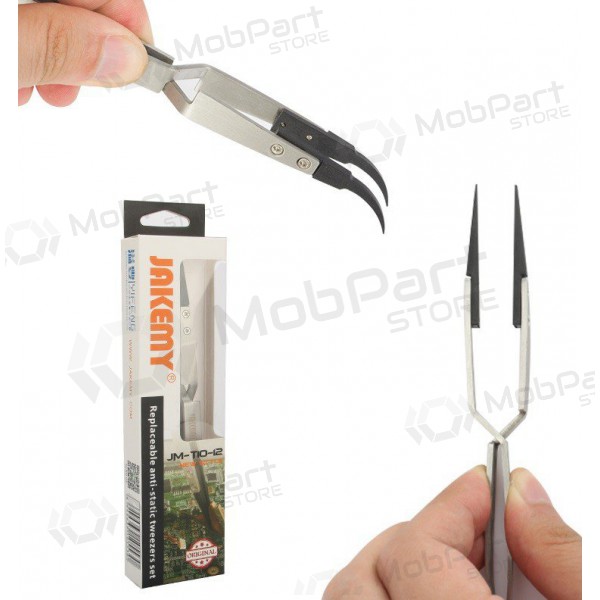 Metalen antistatisch pincet Jakemy JM-T10-12 ESD (replaceable head)