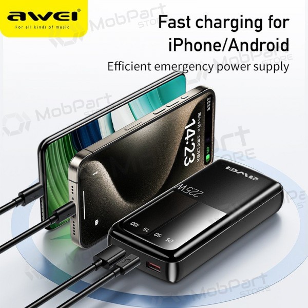 Powerbank Awei P13K 20000 mAh PD 20 W / QC 22.5 W, zwart