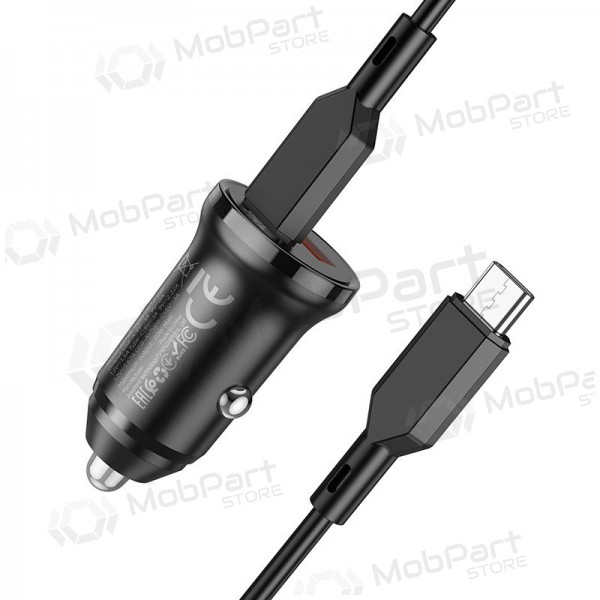 Lader automobilinis Borofone BZ18A USB-A/Type-C PD20W+QC3.0 + Type-C (zwart)