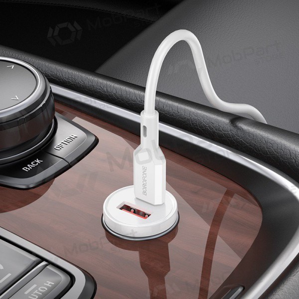 Lader automobilinis Borofone BZ18A USB-A/Type-C PD20W+QC3.0 + Lightning (wit)