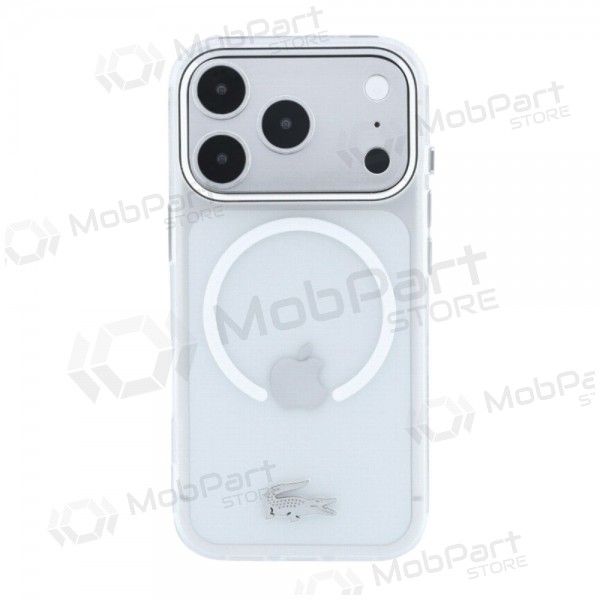 Apple iPhone 18 Pro hoesje - Lacoste IML Frosted Petit Pique Metal Logo MagSafe (transparant)