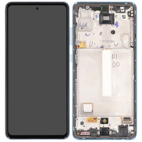 Samsung Galaxy A52 scherm (blauw) (met een frame) (origineel)