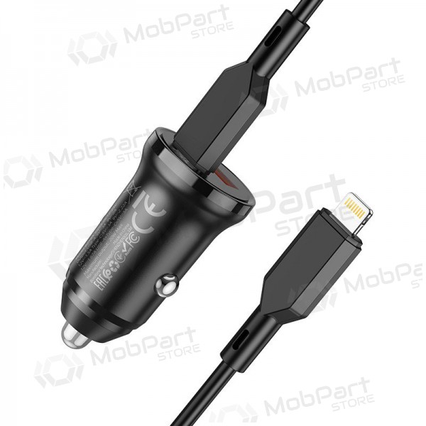 Lader automobilinis Borofone BZ18A USB-A/Type-C PD20W+QC3.0 + Lightning (zwart)