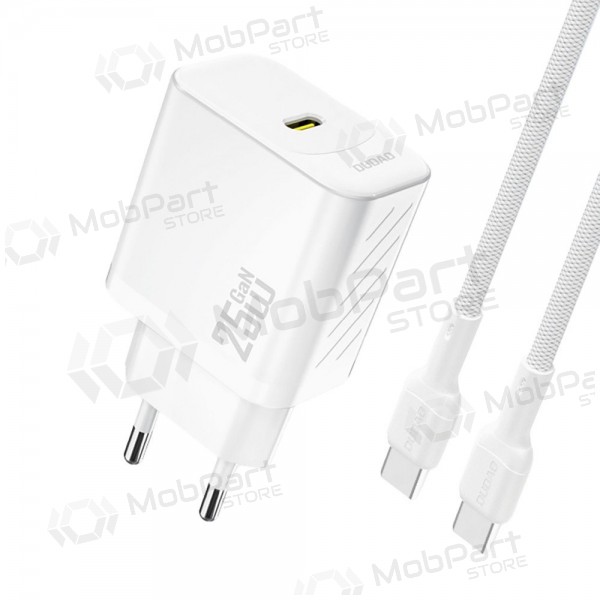 Oplader Dudao A27C GaN 25W USB-C + USB-C naar USB-C kabel 1.0m wit