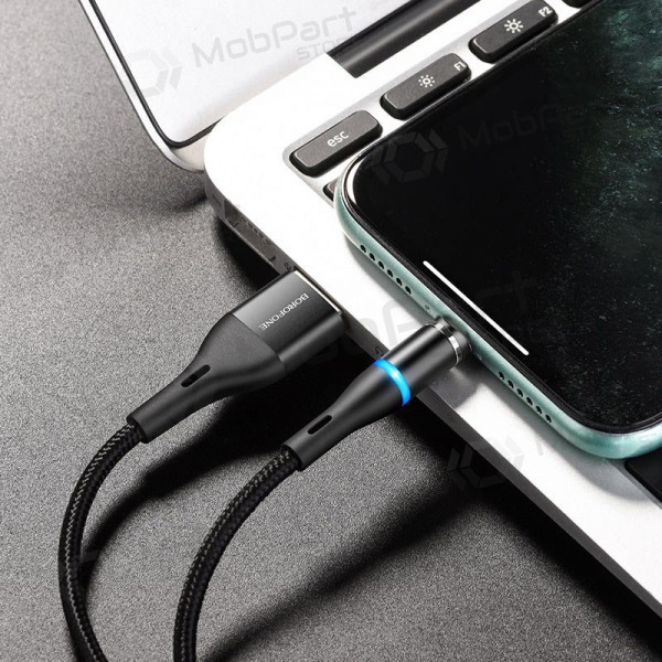 USB kabel Borofone BU16 Skill Magnetic Lightning 1.0m (zwart)
