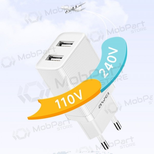 Lader Awei C15L-EU 2xUSB-A 10W + USB to Lightning cable wit
