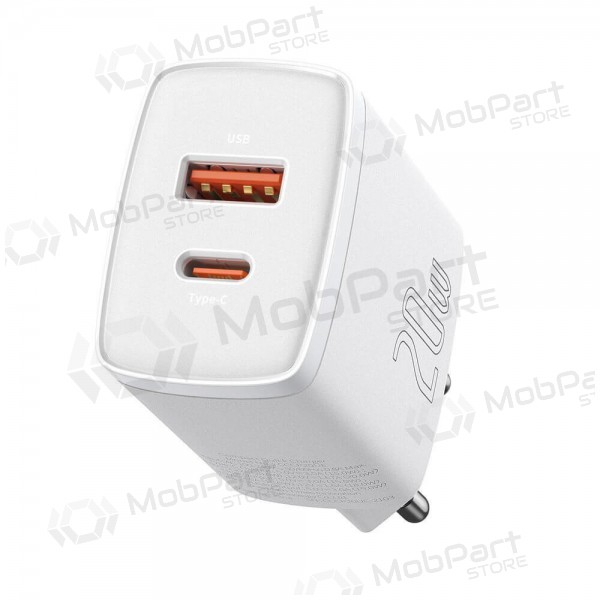 Lader Baseus USB + Type-C 20W CCXJ-B02 (wit)