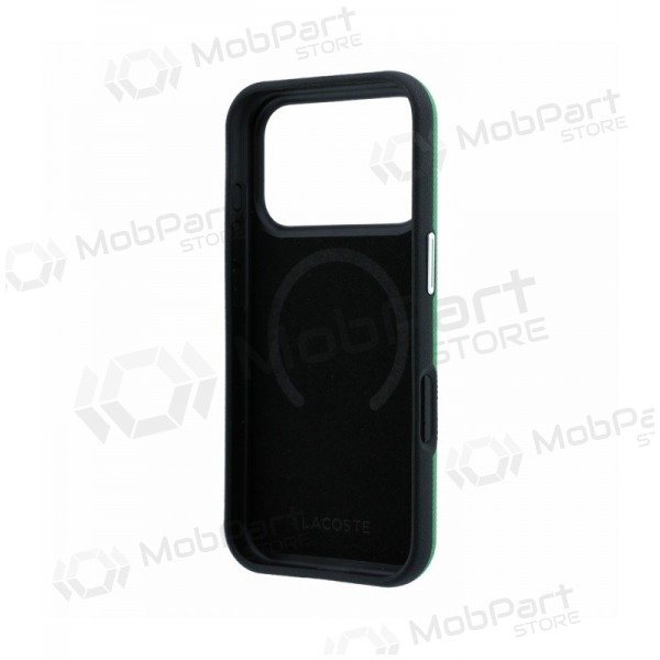 Apple iPhone 18 Pro Max hoesje - Lacoste PVC Petit Pique Semi Wrap Embossed MagSafe (groen)