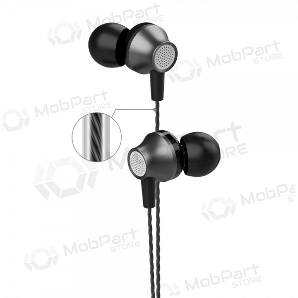 Handsfree Devia Metal In-Ear 3,5mm (zwart)