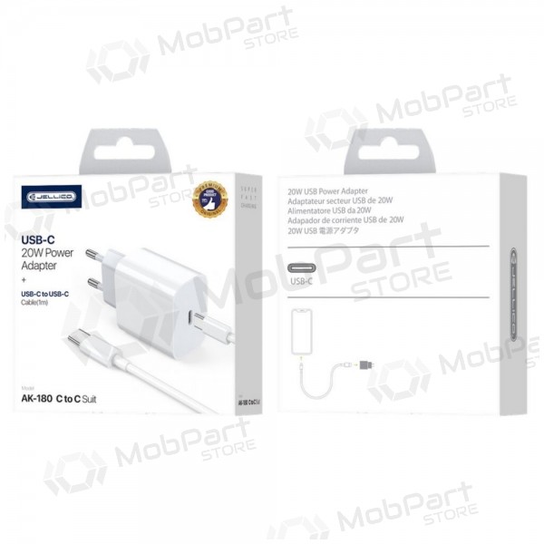 Lader Jellico AK180 20W USB-C + USB-C to Lightning cable 1.0m wit