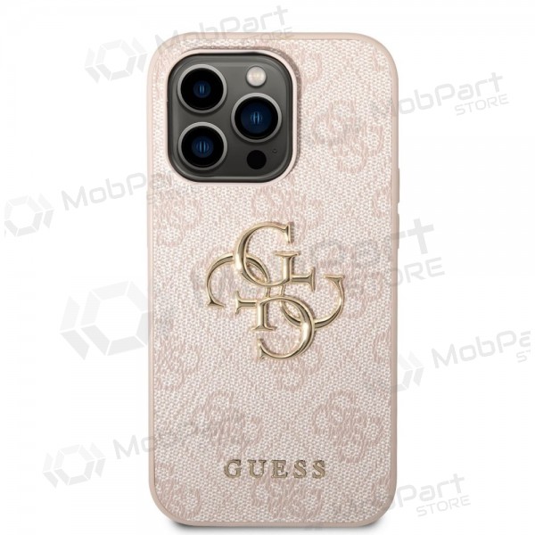 Apple iPhone 14 Pro Max hoesje - Guess PU 4G Metal Logo (roze)