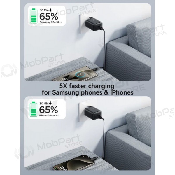 Lader Joyroom JR-TCF23 USB-C 25W + USB-C to USB-C cable 1.0m zwart