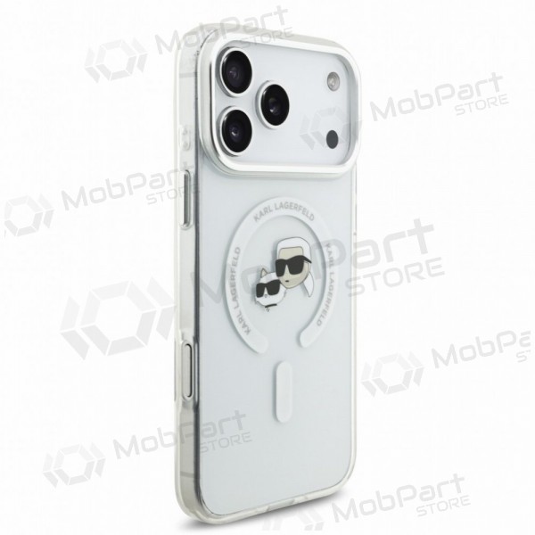 Apple iPhone 18 Pro Max hoesje - Karl Lagerfeld IML K&CH Heads Metal Frame MagSafe (transparant)