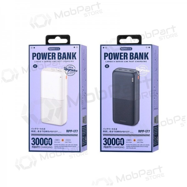 Externe batterij Power Bank Remax RPP-177 12W 30000mAh zwart