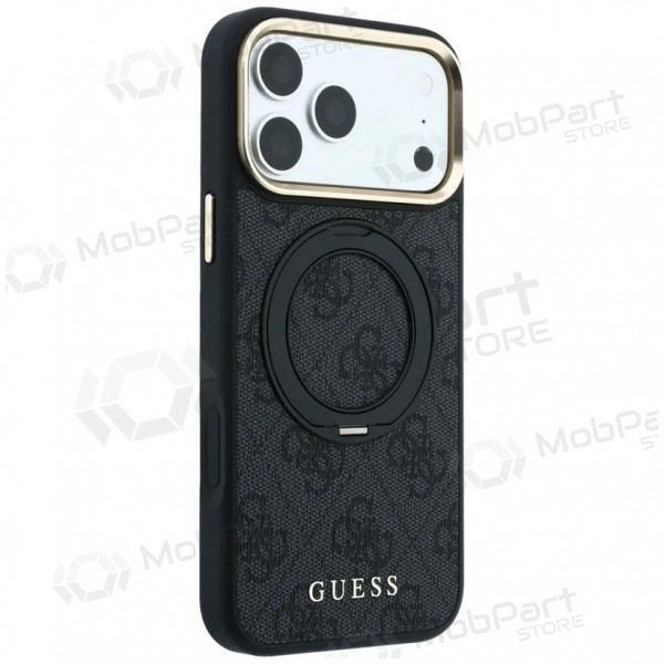 Apple iPhone 18 Pro Max hoesje - Guess PU 4G Ring Stand MagSafe (zwart)