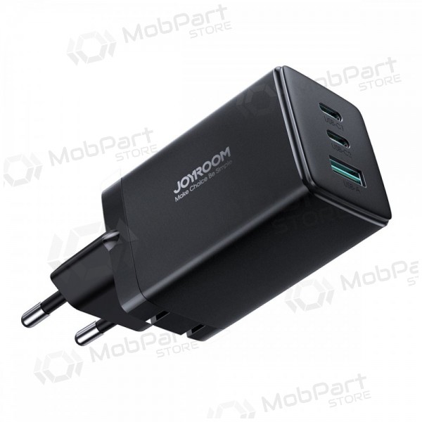 Lader buitinis Joyroom GaN JR-TCG01 2xUSB-C/USB-A 65W + USB-C cable 1.2m zwart