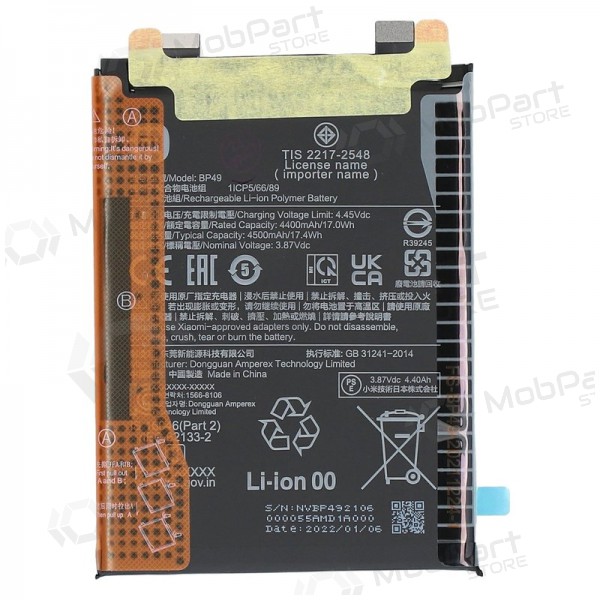Xiaomi Poco F4 batterij, accu (BP49) (origineel)