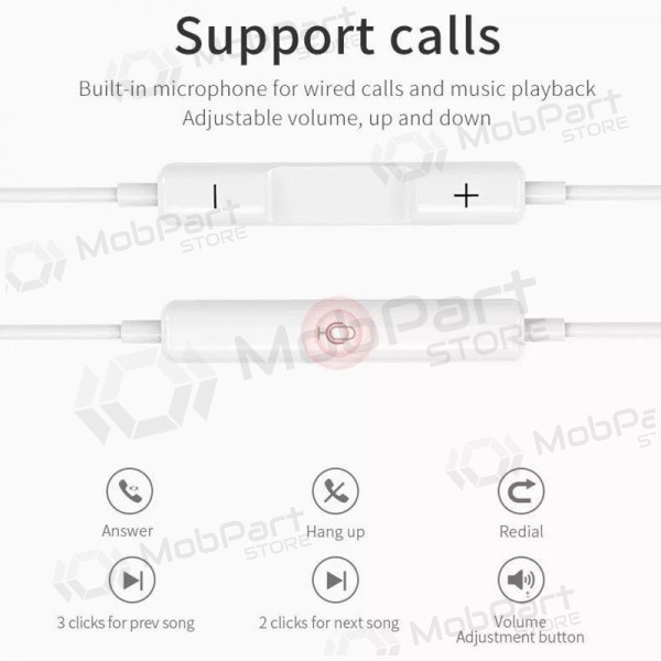 Handsfree HOCO L10 Type-C (Wit)