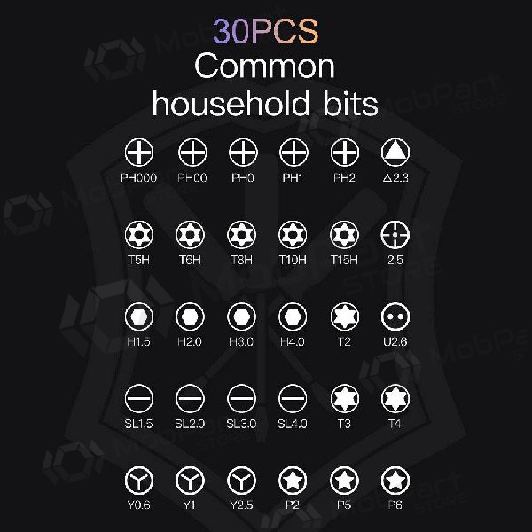 Atsuktuvų rinkinys UF-TOOLS su 32stuks antgalių rinkiniu