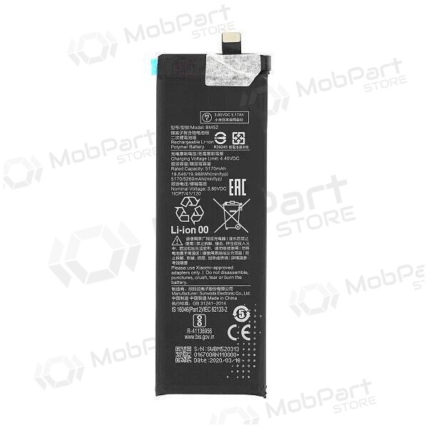 Xiaomi Mi Note 10, Mi Note 10 Lite, Mi Note 10 Pro, CC9 Pro batterij, akumuliatorius (BM52)