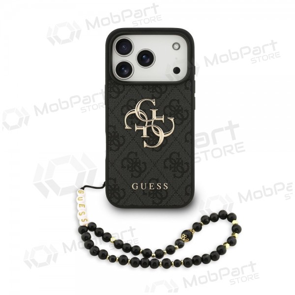 Apple iPhone 17 Pro hoesje - Guess PU 4G Metal Logo Strap (zwart)