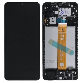 Samsung Galaxy A12s scherm (zwart) (met een frame) (Premium)