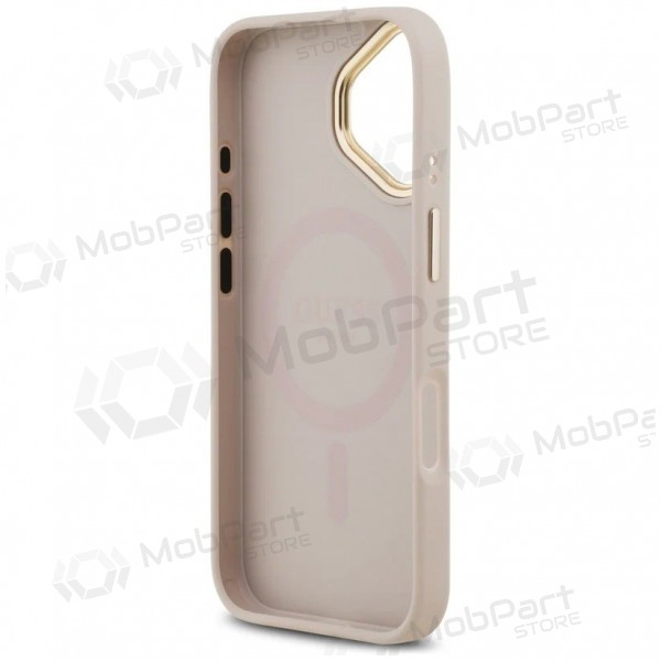 Apple iPhone 17 hoesje - Guess PU Leather 4G Gold Frame MagSafe (roze)