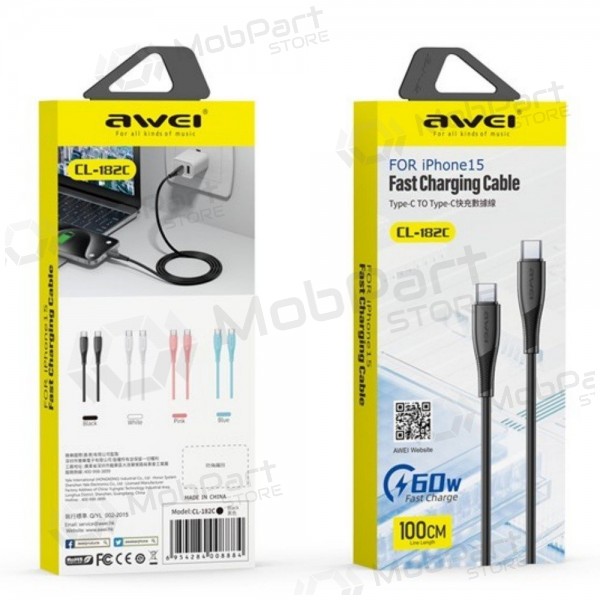 USB kabel Awei CL-182i USB-C to Lightning 1.0m wit
