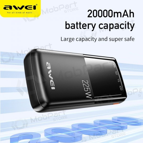 Powerbank Awei P13K 20000 mAh PD 20 W / QC 22.5 W, zwart