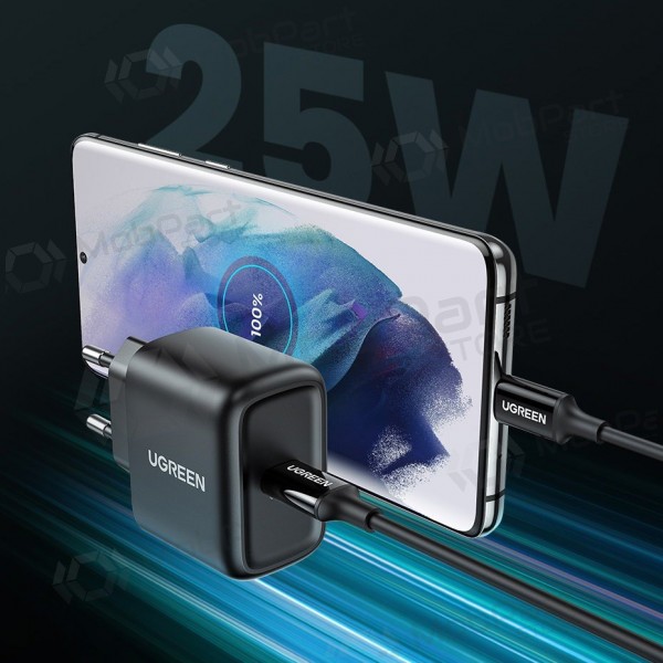 Lader buitinis Ugreen CD250 USB-C 25W + USB-C cable 2.0m zwart