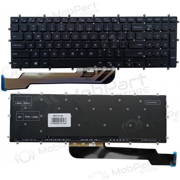 Toetsenbord DELL Inspiron 5570, 5565, 7566, 7567, 3579, met achtergrondverlichting
